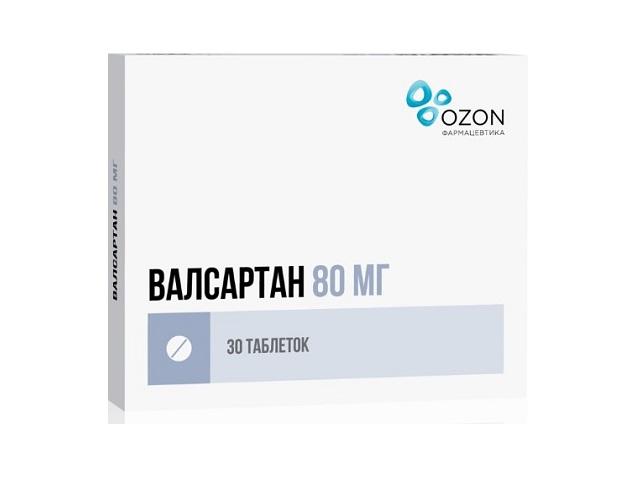 валсартан 80мг. №30 таб. п/о /озон/ 4364