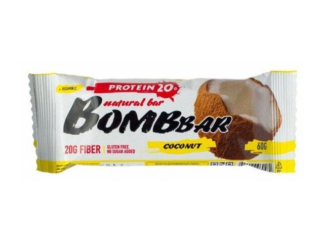 *bombbar батончик неглазированный т/м кокос. 60гр.