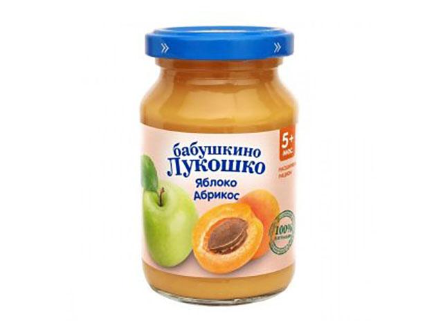 б.лукошко пюре 190г. яблоко+абрикос б/сах. с 5+м.