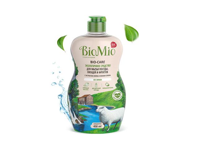 biomio средство д/мытья посуды овощей и фруктов с экстрактом хлопка 450мл.
