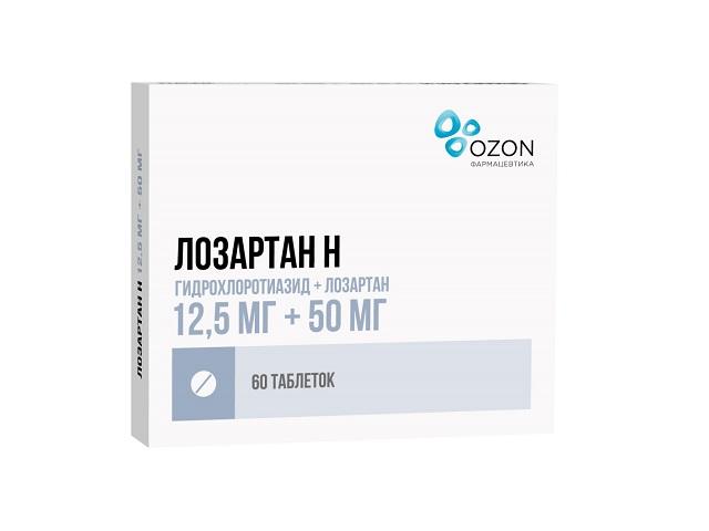 лозартан-н 12,5мг.+50мг. №60 таб. п/о /озон/