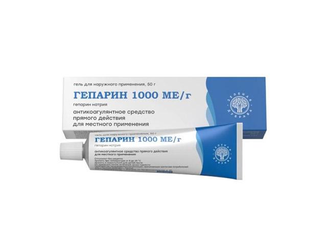 гепарин 1000ме/г гель д/наруж. прим. 50г