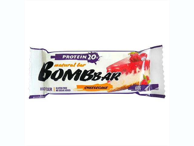 *bombbar батончик неглазированный т/м малиновый чизкейк. 60гр.