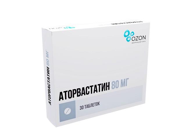 аторвастатин 80мг. №30 таб.п/п/о /озон/ 6467