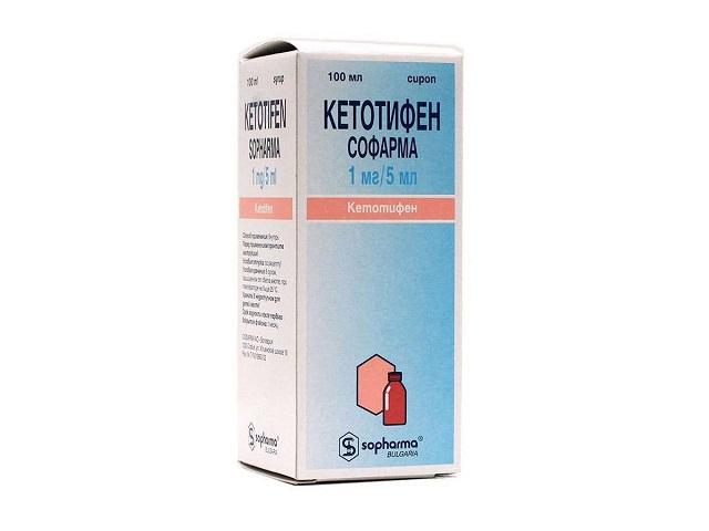 кетотифен 0,1мг/мл. 5мл. 100мл. сироп /софарма/