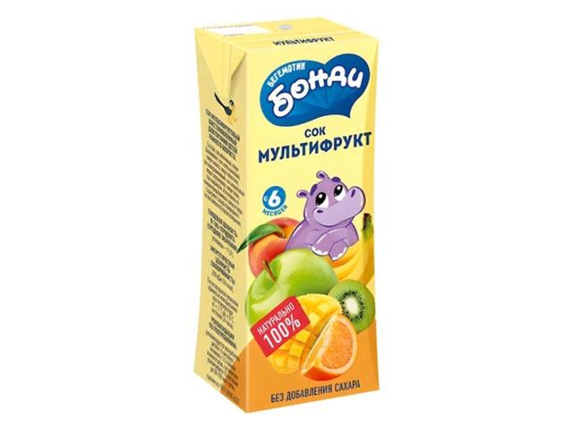 бонди сок мультифрукт 200мл/с 6+мес