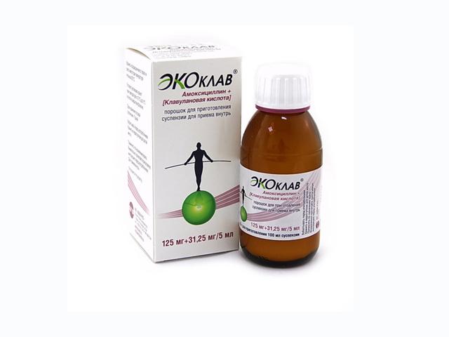 экоклав 125мг+31,5мг/5мл. 25г. пор. д/сусп. фл. /авва рус/ 7269