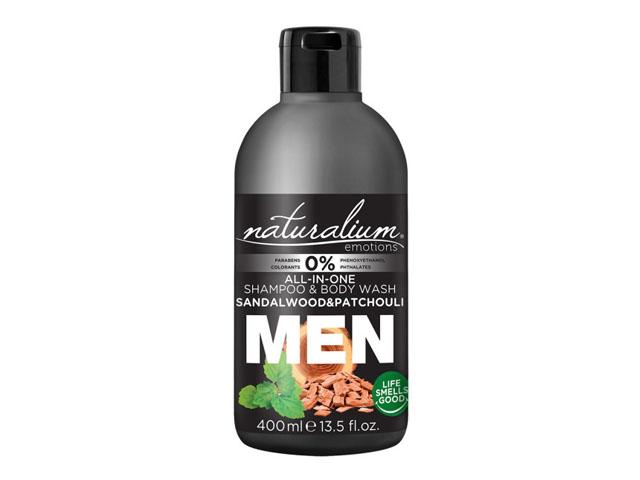 *naturalium гель для душа и шампунь для волос мужской "сандаловое дерево и пачули" 400 мл nsmen40w