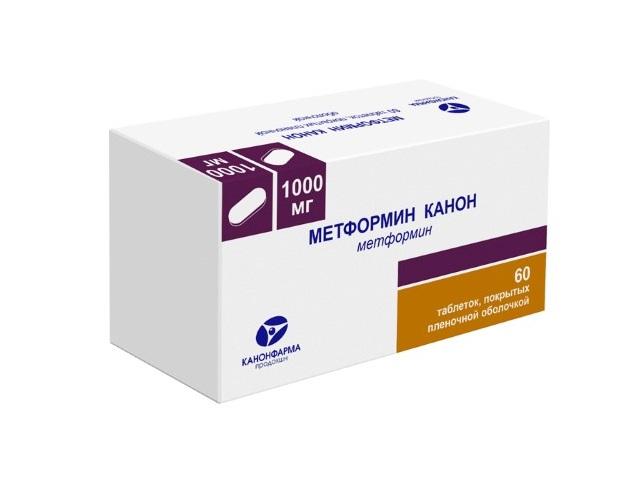 метформин-канон 1000мг. №60 таб. п/о /канонфарма/