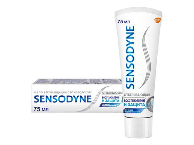 сенсодин зуб.паста восстановление и защита отбелив. 75мл. [sensodyne]