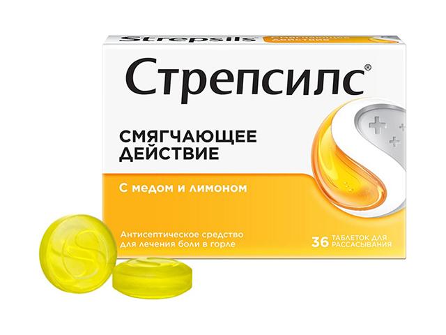 стрепсилс мед+лимон №36 таб. 0985