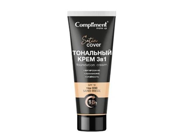 compliment тональный крем 3в1 тон 030 песочно-беж 30мл 916387