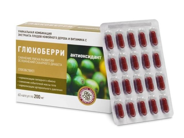 глюкоберри 200мг. №60 капс.
