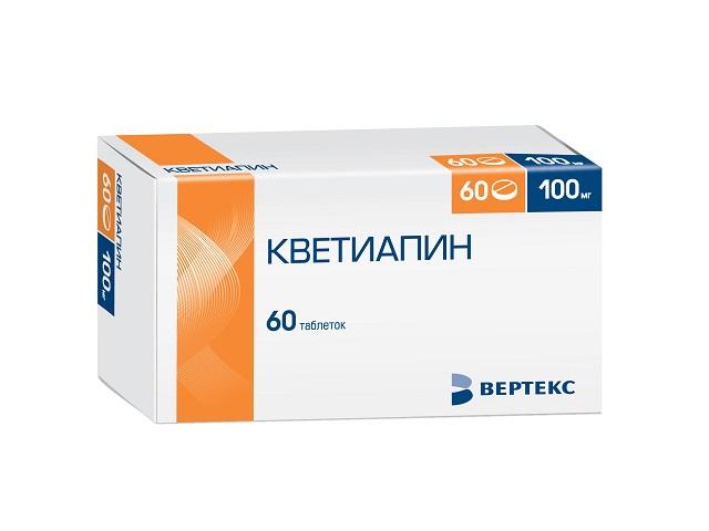 кветиапин 100мг. №60 таб. п/о /верте/
