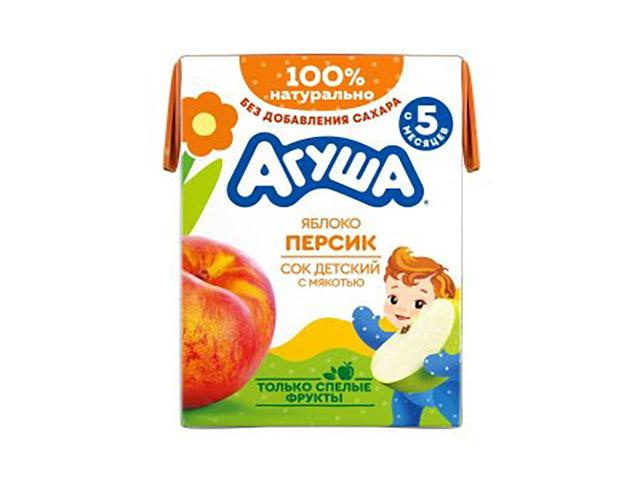 агуша сок 200мл. яблоко+персик мяк.