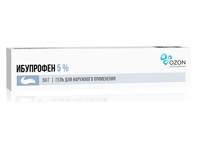 ибупрофен 5% 50г. гель /озон/ 8591