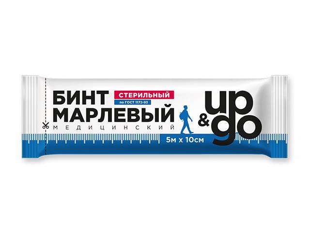 up&go бинт марлевый медицинский стерильный гост 5м*10см навтекс