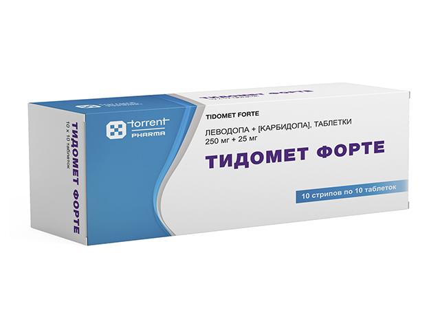 тидомет форте 250мг.+25мг. №100 таб. 2200