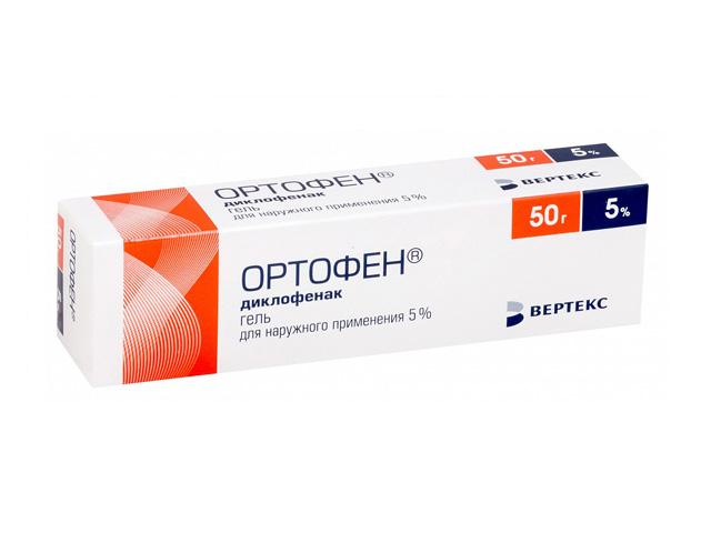 ортофен 5% 50г. гель д/наружн. прим. /верте/ 7232