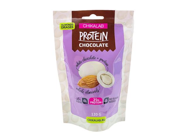 *chikalab драже "миндаль в белом шоколаде" 120гр. 14680046723618