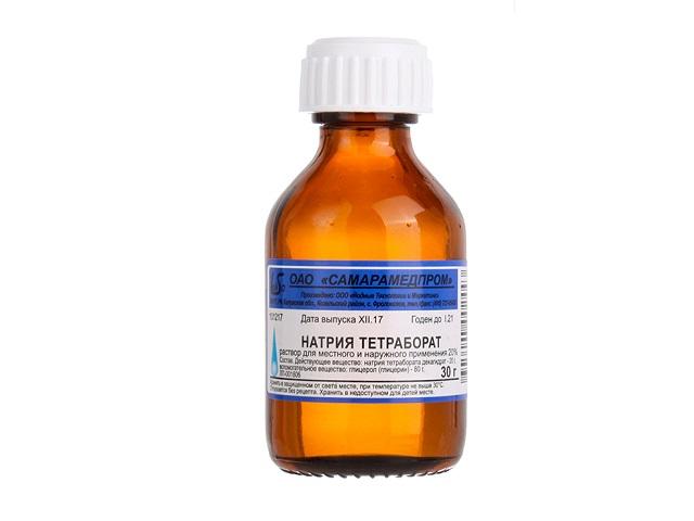 натрия тетраборат (бура) р-р в глицерине 20% фл 30г 8639