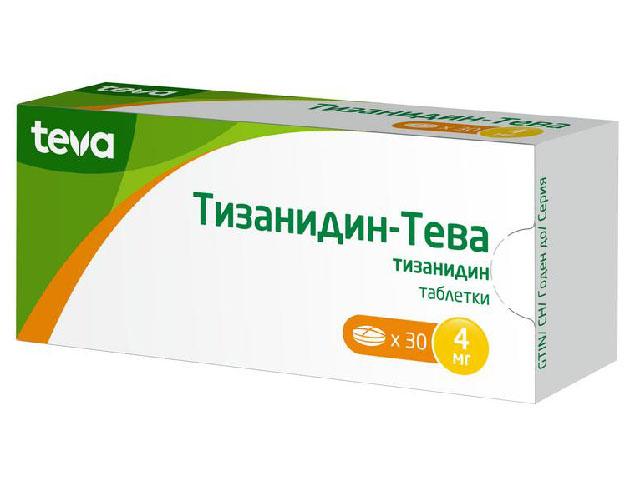 тизанидин-тева 4мг. №30 таб. 1043