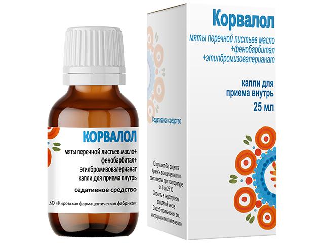 корвалол 25мл. капли и/у /кировская фф/