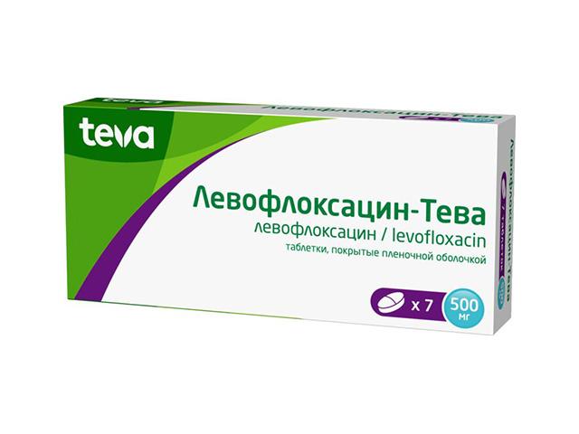 левофлоксацин-тева 500мг. №7 таб. п/о