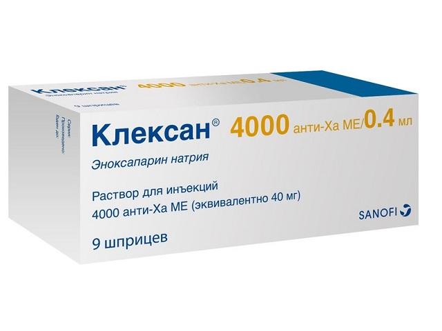 клексан 4тыс. анти-ха ме/мл. 0,4мл. №9 р-р д/п/к шприц 4242