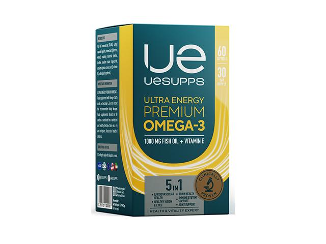 uesupps ультра энерджи премиум омега-3 капс №60