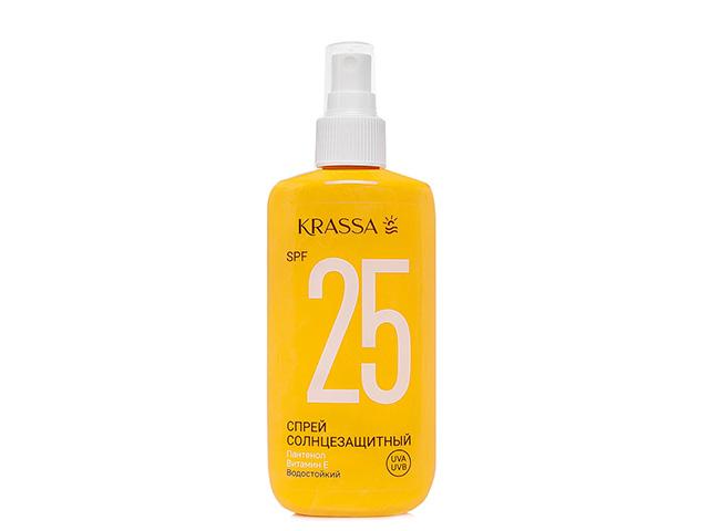 красса спрей солнцезащитный водостойкий spf 25, 150мл (krassa)