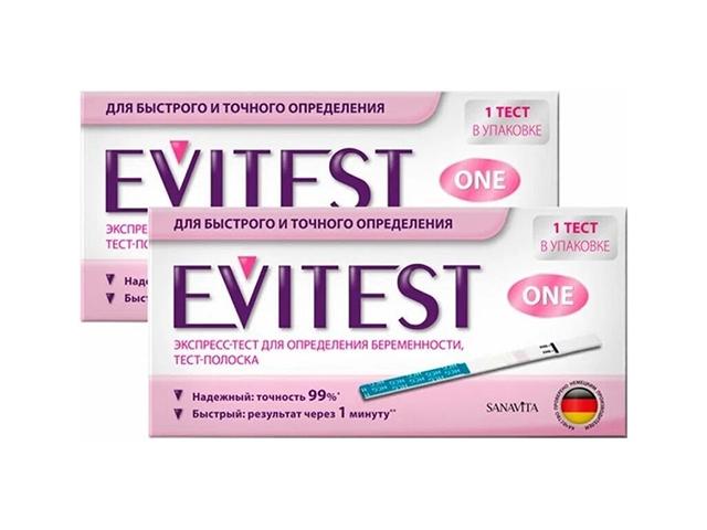 эвитест уан тест-полоска д/опред. берем. [evitest] (1+1)