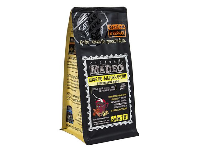*мадео кофе по-мароккански  в зернах madeo с натуральными специями 0,200кг б1000013410