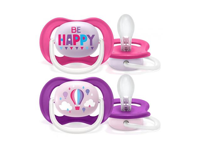 авент соска пустышка силик. ортод. ultra air soft  6-18мес. №2 д/дев.воздушный шар