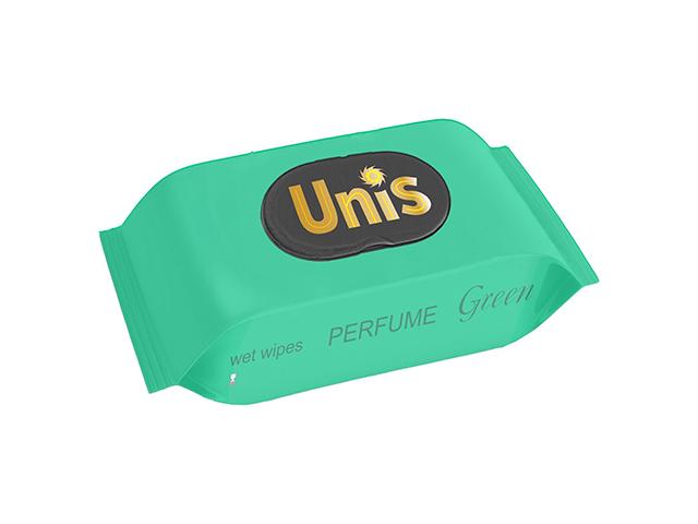 unis салфетки влажные антибакт perfume green №84 клапан