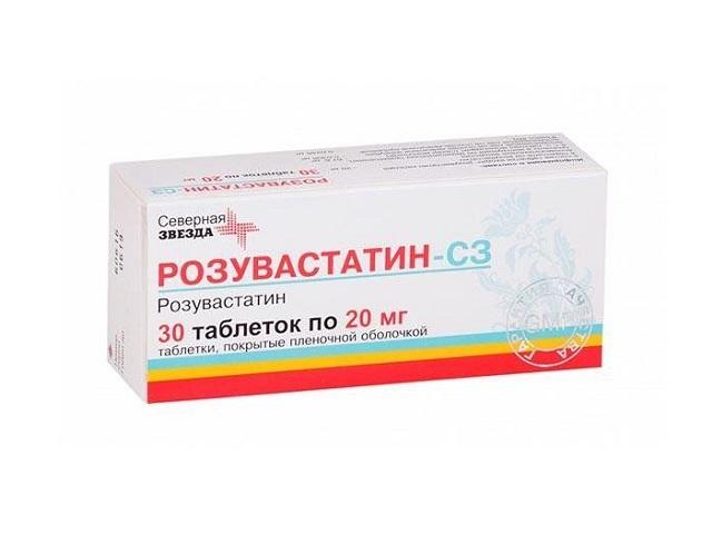 розувастатин-сз 20мг. №30 таб. п/о 1046