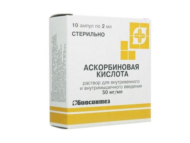 аскорбиновая к-та 5% 2мл. №10 р-р д/ин. амп. /биосинтез/ 4034