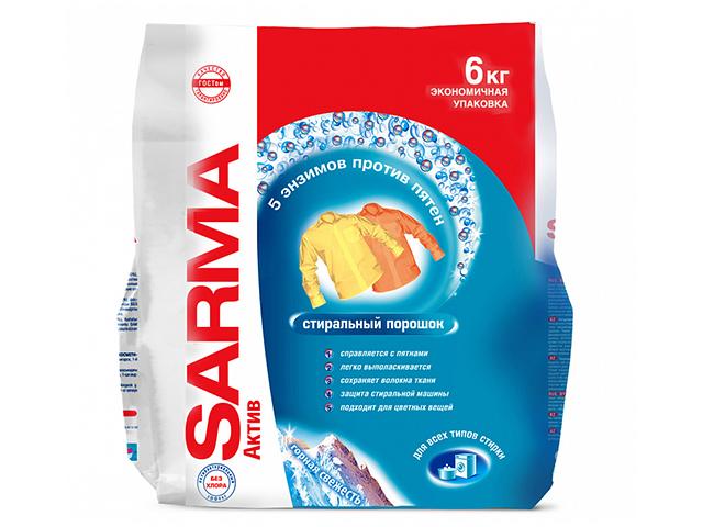 сарма унив. стиральный порошок горная свежесть д/цвет.белья 6кг.