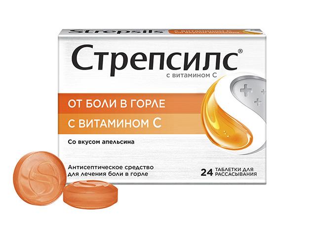 стрепсилс вит. с апельсин №24 таб. 3733