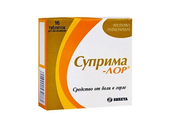 суприма-лор мед и лимон №16 таб.
