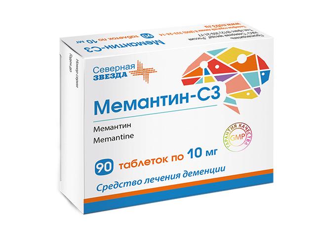 мемантин-сз 10мг. №90 таб. п/п/о