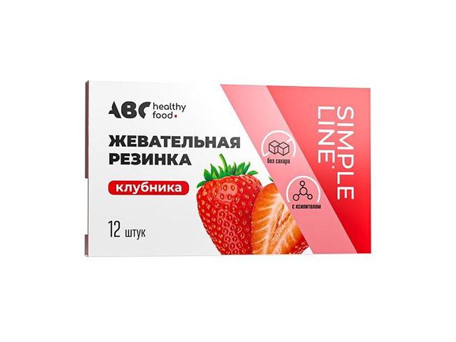 авс хэлси фуд жеват. резинка б/сах. клубника 1,42г №12