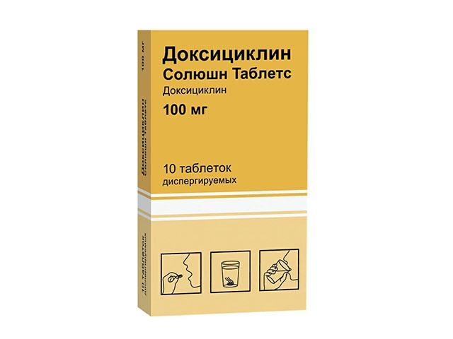 доксициклин солюшн таблетс 100мг. №10 таб. дисперг. /озон/ 3035