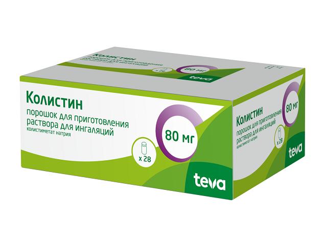 колистин пор. д/приг р-ра д/инг 80 мг (1000000 ед) фл. №28