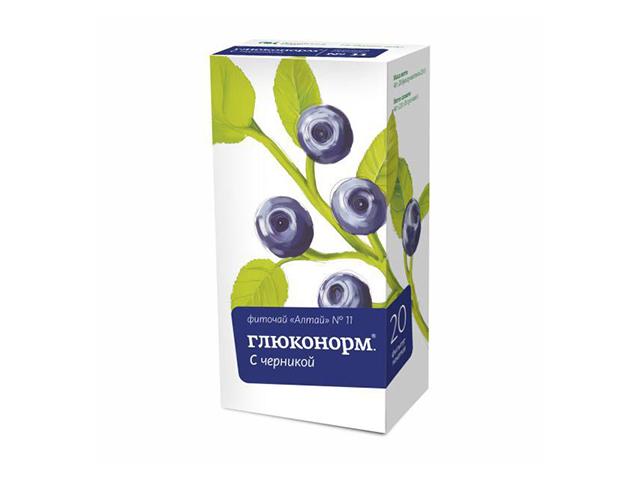 алтай фиточай №11 глюконорм черника 2г. №20 пак.