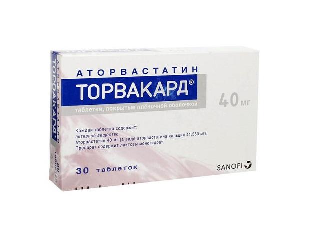 торвакард 40мг. №30 таб. п/о 1257
