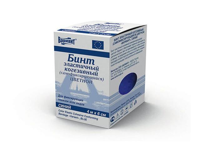 "клинса бинт эласт. когезивный (самофикс.) 4мх6см синий "вариант"
