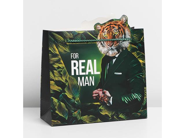 *пакет подарочный "real man", 25 х 26 х 10 см 7150714