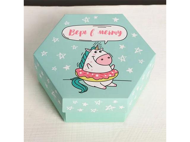 *коробка складная  "верь в мечту" ,15 х 13 х 6 см. 4154919