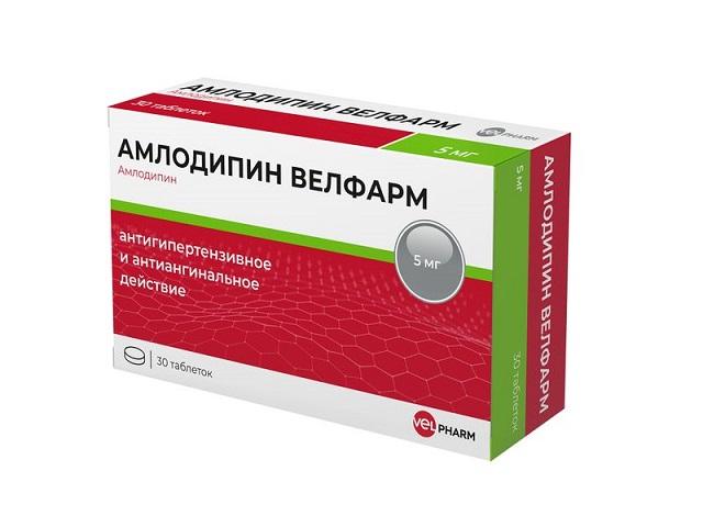 амлодипин 5мг. №30 таб. /велфарм/